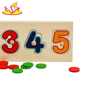 2021 Customize educational wooden number matching puzzle for toddlers W14B138