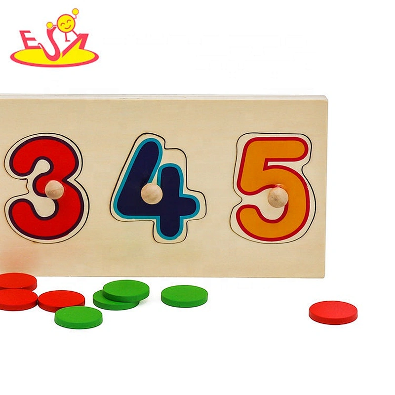 2021 Customize educational wooden number matching puzzle for toddlers W14B138