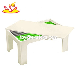 Most popular preschool wooden block play table for kids W08G295B
