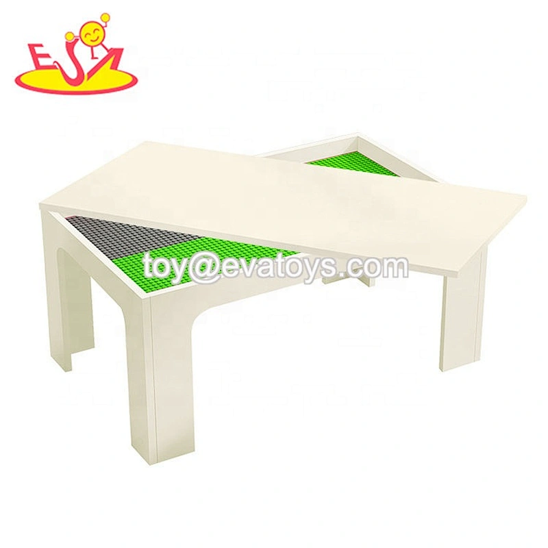 Most popular preschool wooden block play table for kids W08G295B