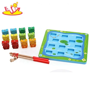 High quality educational wooden magnetic fishing toy for kids W01A362