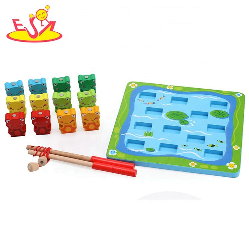 High quality educational wooden magnetic fishing toy for kids W01A362
