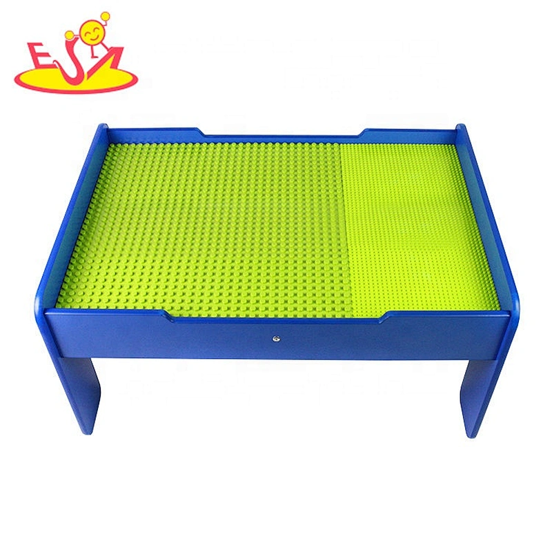 Customize 2 in 1 wooden big block table toy with storage W08G297B