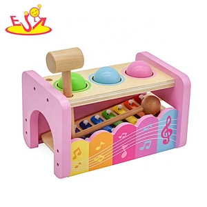 wholesale lovely wooden rattle drum toy for kids W07G020