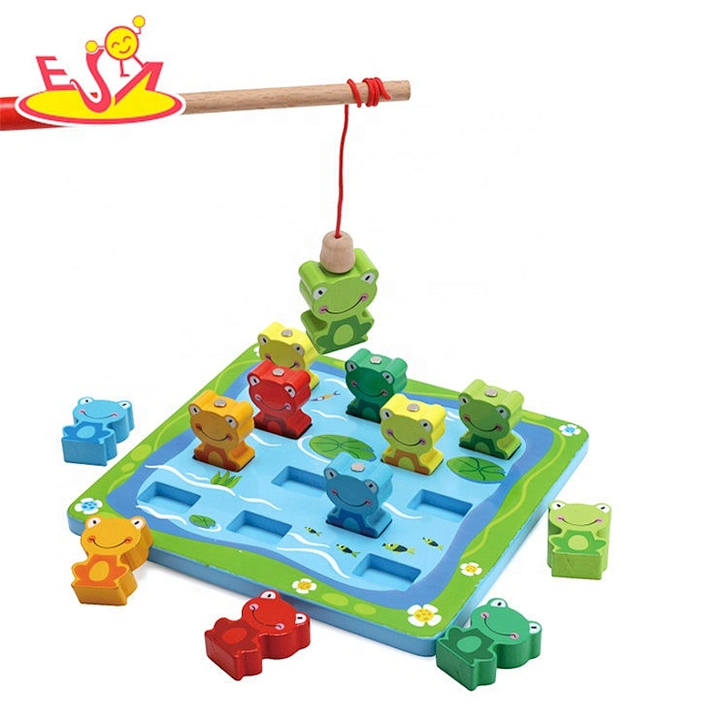 High quality educational wooden magnetic fishing toy for kids W01A362