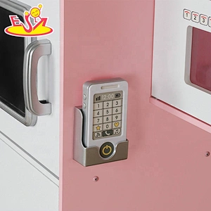 2020 Top sale children large pink wooden toy kitchen set for with fridge W10C382B