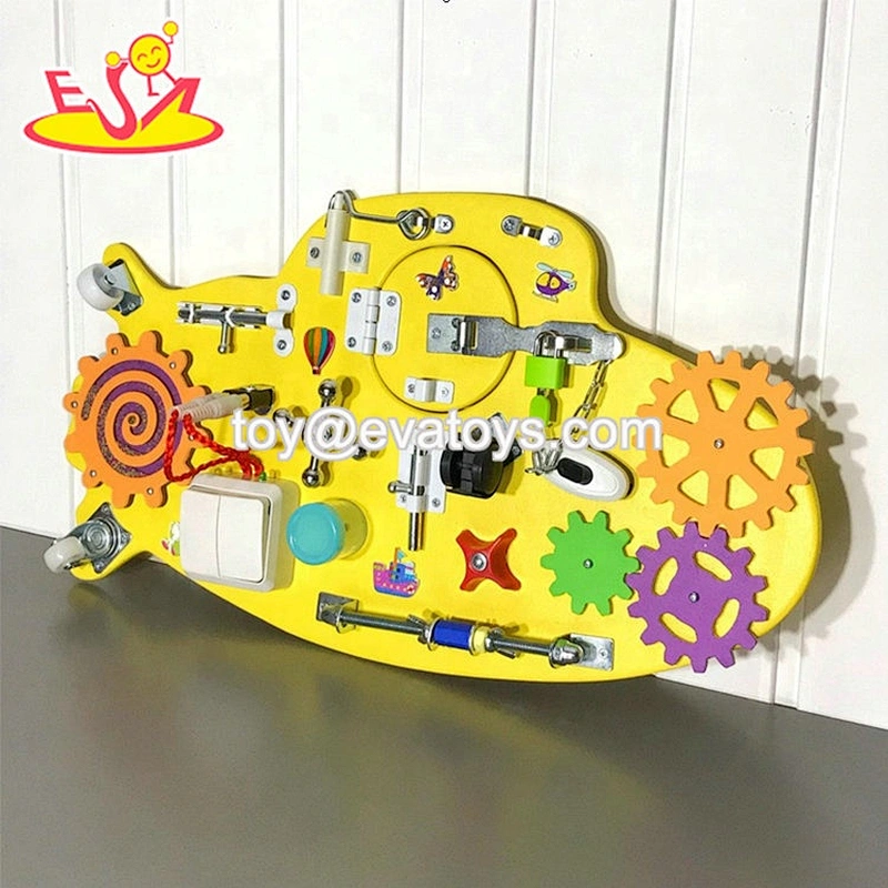 2021 Top sale DIY bear wooden submarine busy board for kids W12D254