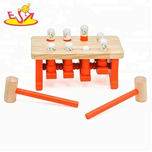 Customize whack a mole toy wooden pounding bench toy for babys W11G042