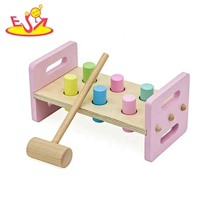 Customize educational wooden pounding bench for kids W11G068