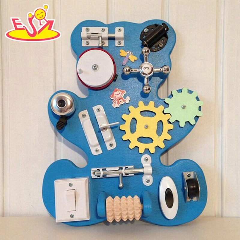 2021 Top sale DIY bear wooden busy board for kids W12D250