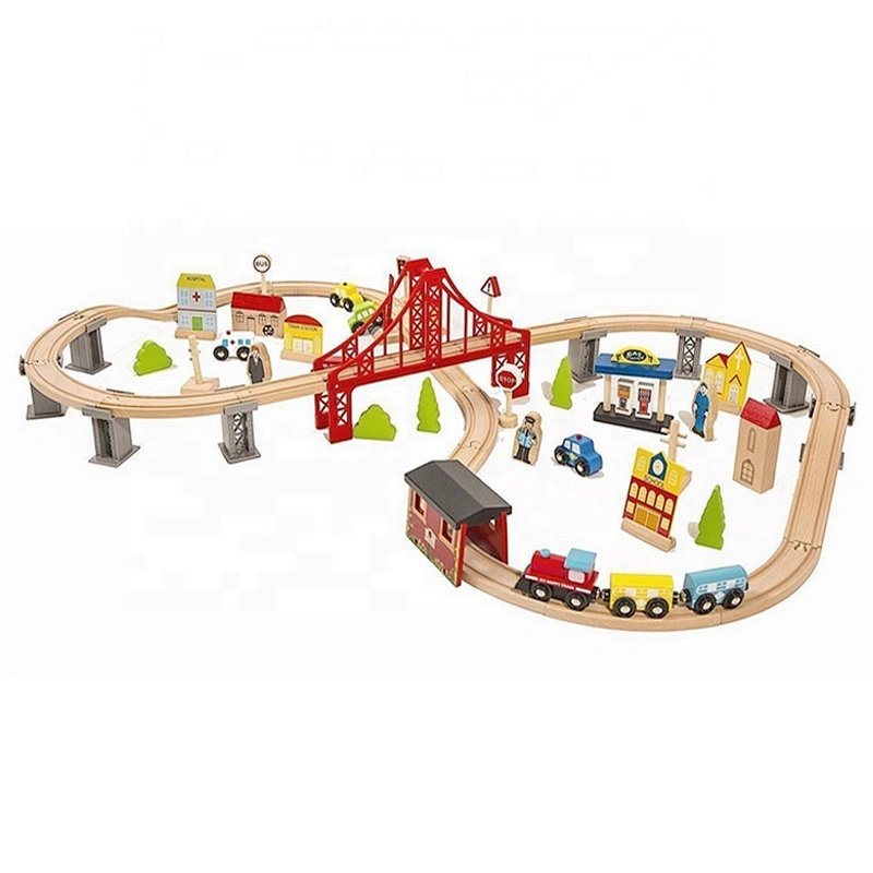 wholesale most popular 70 pcs children wooden train track toy for sale W04C073