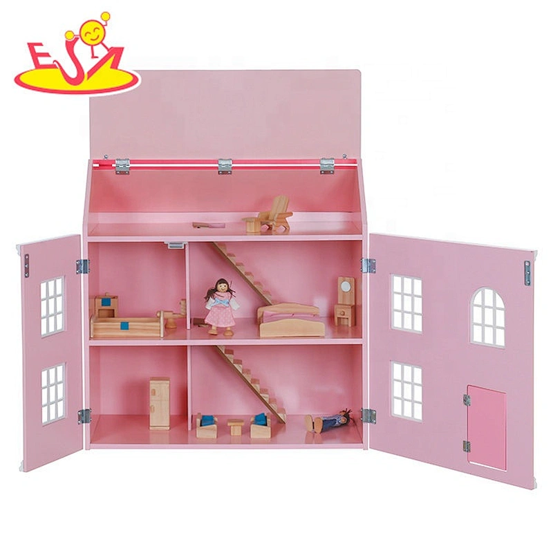 Custolmize pink girls wooden georgian dolls house for sale W06A420