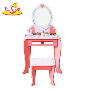 Ready to ship pink wooden small dressing table for girls W08H102