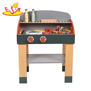 wholesale pretend play wooden toy grill set for kids W10D279