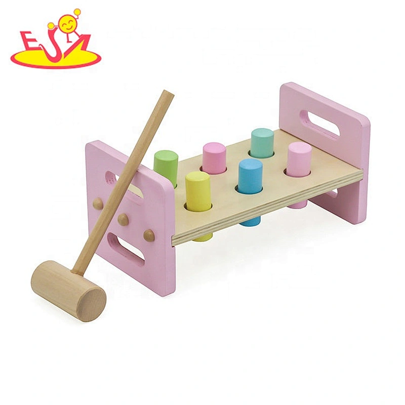 Customize educational wooden pounding bench for kids W11G068