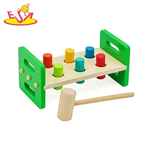 Customize educational wooden pounding bench for kids W11G068