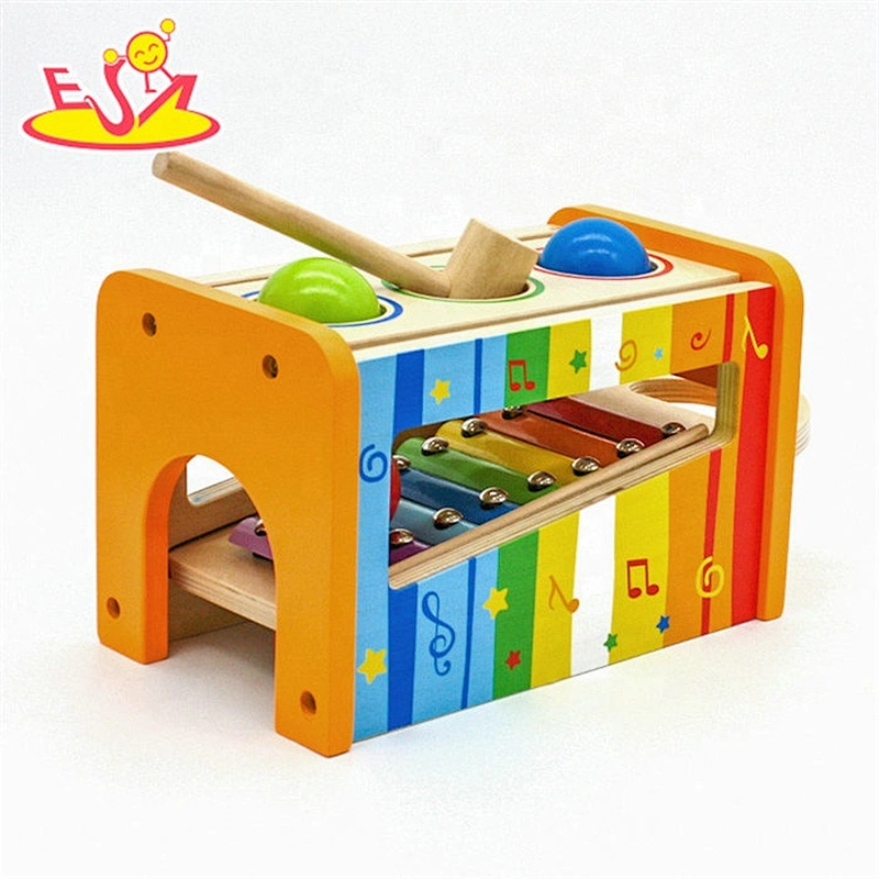 high quality educational wooden pound and tap bench for kids W07C068