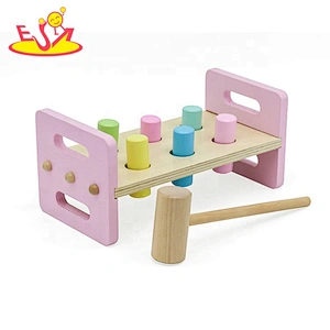 Customize educational wooden pounding bench for kids W11G068