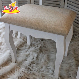 Modern white wooden Mirrored dressing table for children bedroom W08H012