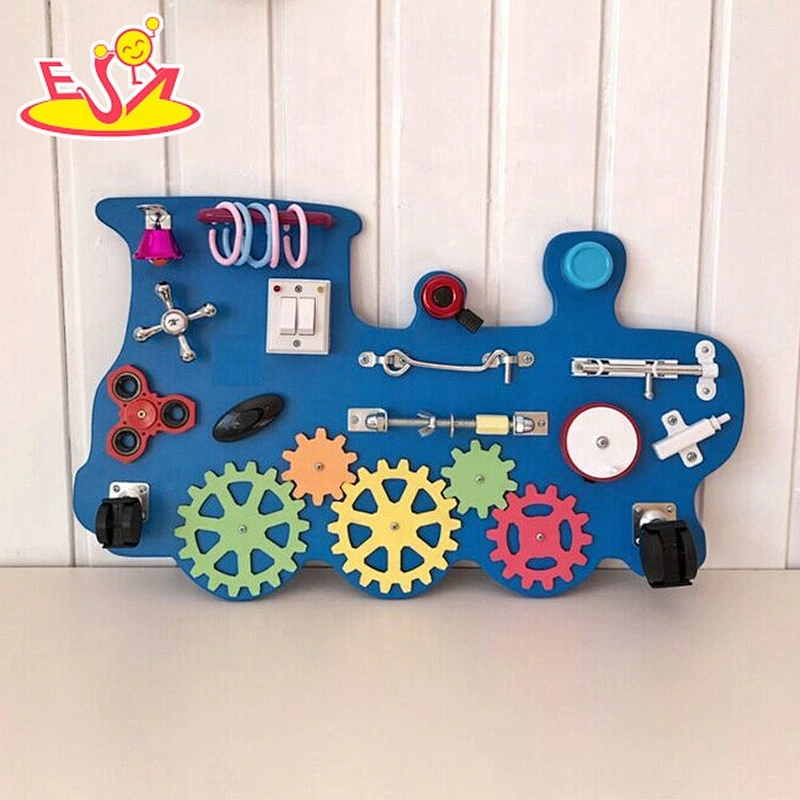 Top sale DIY train wooden busy board for kids W12D255