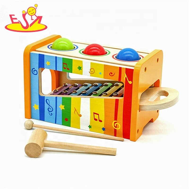 high quality educational wooden pound and tap bench for kids W07C068