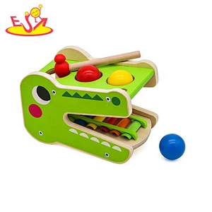 Customize educational wooden xylophone and hammer toy for kids W07C091
