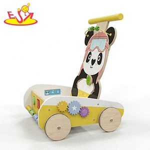 Customize baby activity fun wooden walker toy with blocks W16E156A