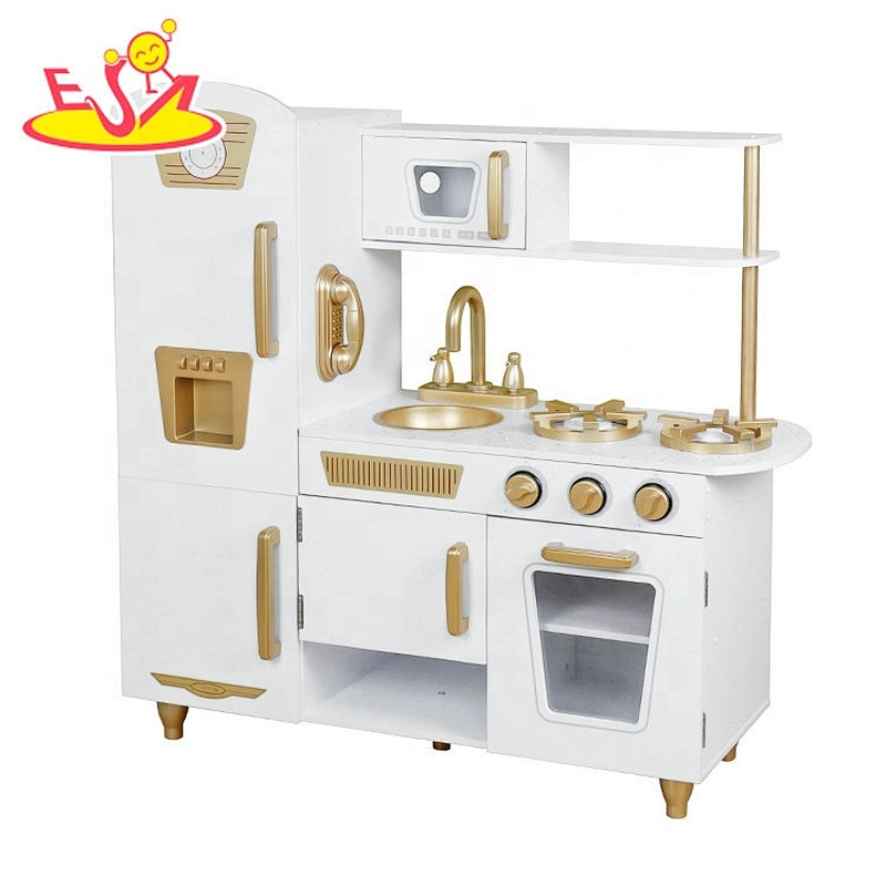 2020 New arrived white wooden kids play kitchen with freezer W10C567