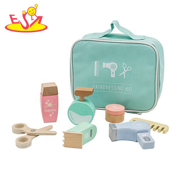On sale children wooden hairdressing toys for pretend play W10D295