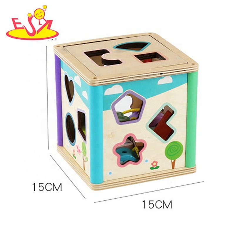 Learning touching color and shapes wooden educational toy box for kids W12D207