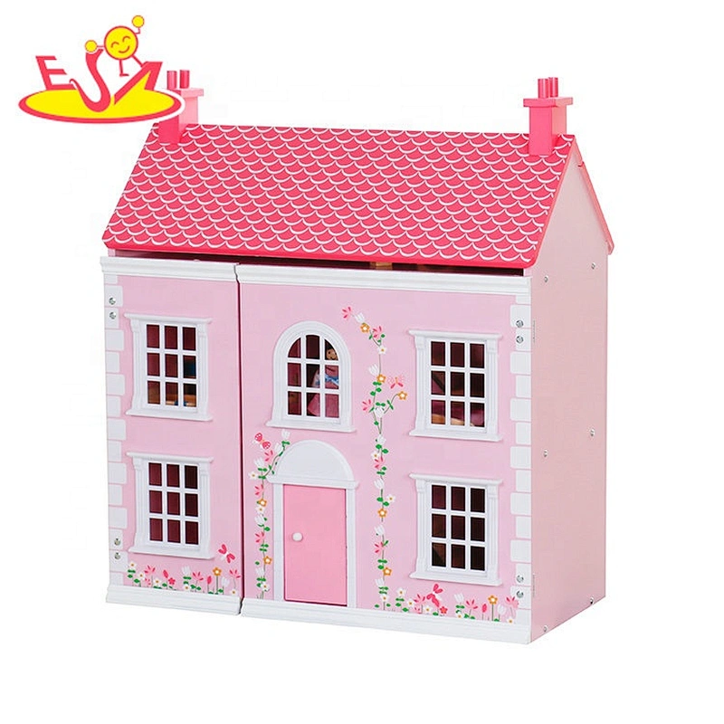 Custolmize pink girls wooden georgian dolls house for sale W06A420
