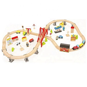 wholesale most popular 70 pcs children wooden train track toy for sale W04C073