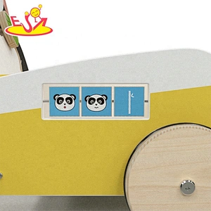 Customize baby activity fun wooden walker toy with blocks W16E156A