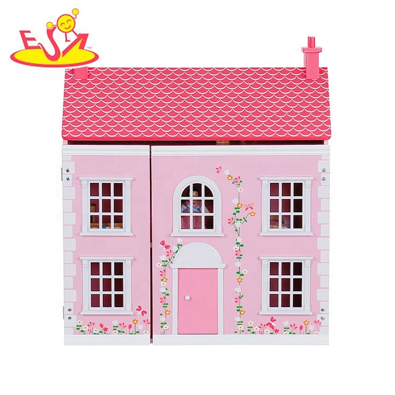Custolmize pink girls wooden georgian dolls house for sale W06A420