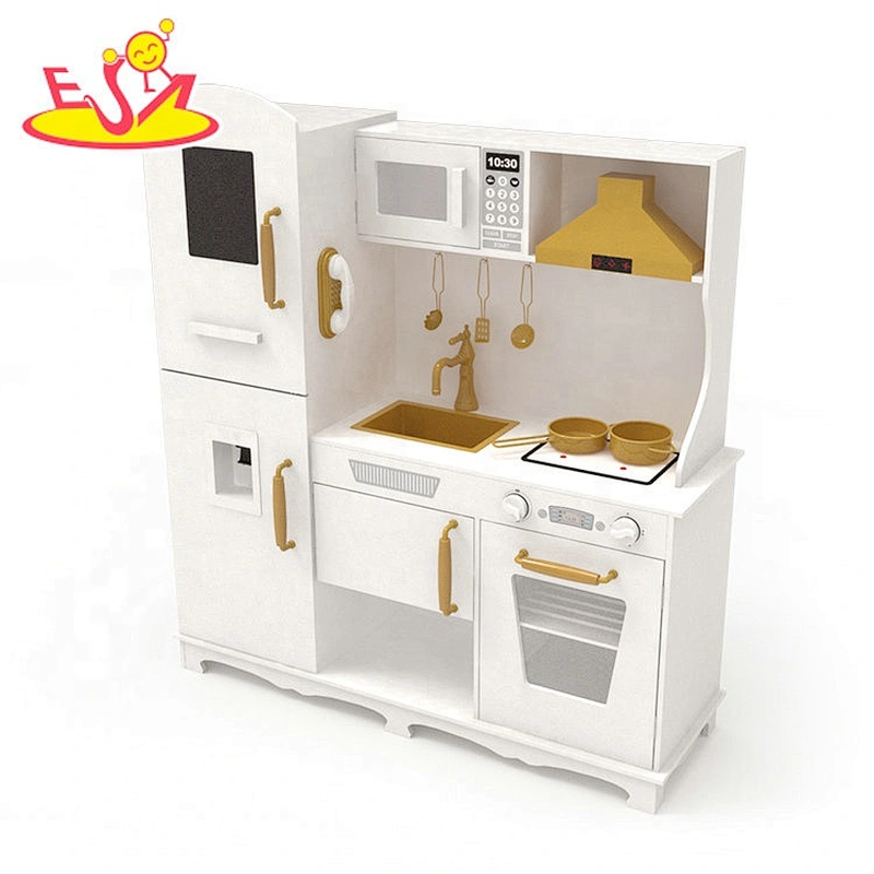 New hottest gold wooden water function kitchen toys sets for children W10C597A