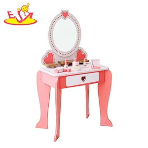 Ready to ship pink wooden small dressing table for girls W08H102