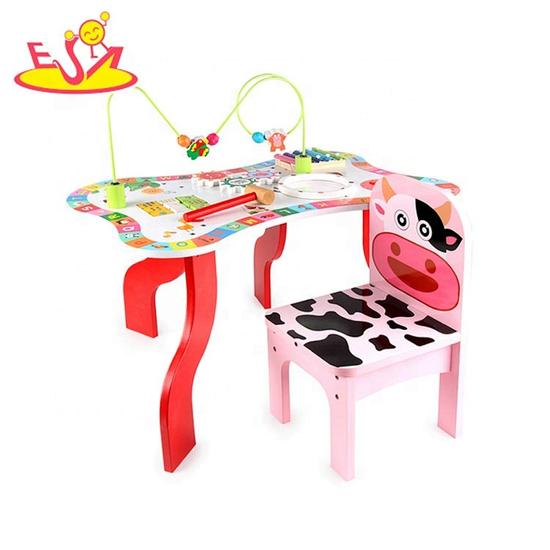New arrival educational wooden kids play table with multi fnction W12D177