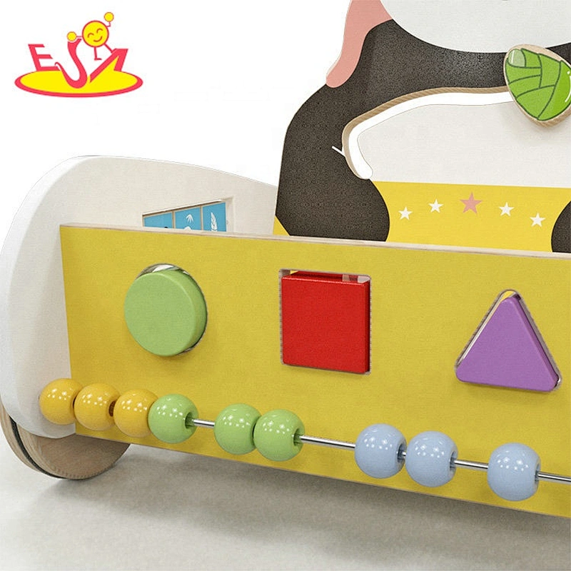 Customize baby activity fun wooden walker toy with blocks W16E156A