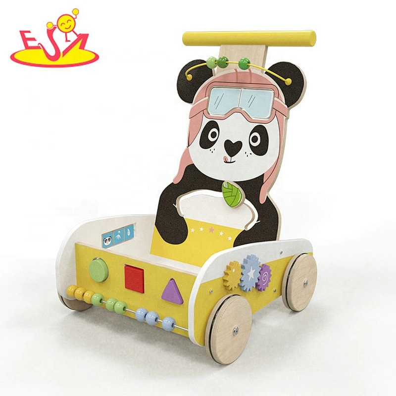 Customize baby activity fun wooden walker toy with blocks W16E156A