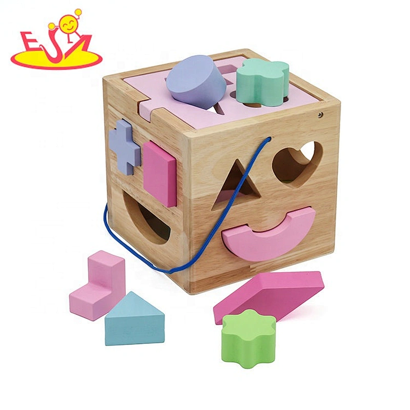 New Wood Building Blocks Bricks Toys Educational Baby Blocks Shape Sorter Toy For kids W12D204