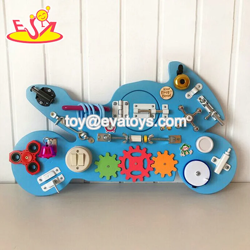 Colorful activity sensory play set to stimulate motor skills toddler motorcycle  busy board W12D252
