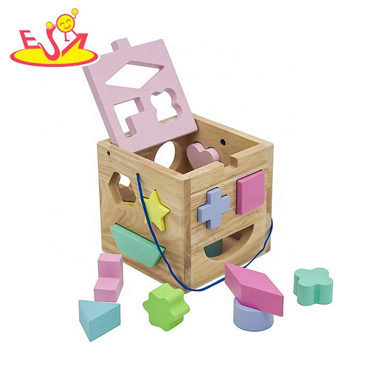 New Wood Building Blocks Bricks Toys Educational Baby Blocks Shape Sorter Toy For kids W12D204
