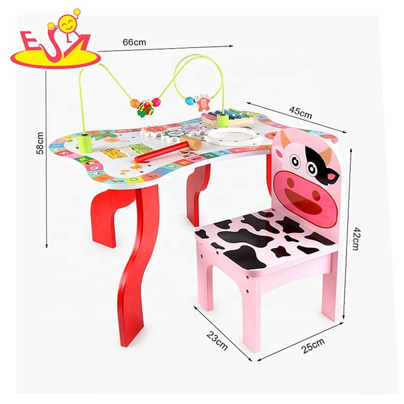 New arrival educational wooden kids play table with multi fnction W12D177