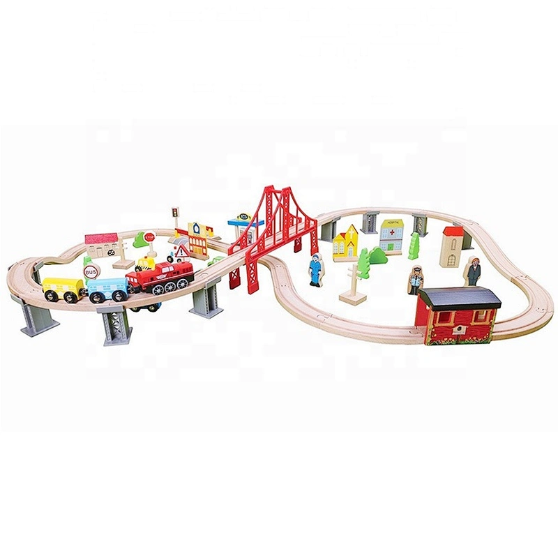 wholesale most popular 70 pcs children wooden train track toy for sale W04C073