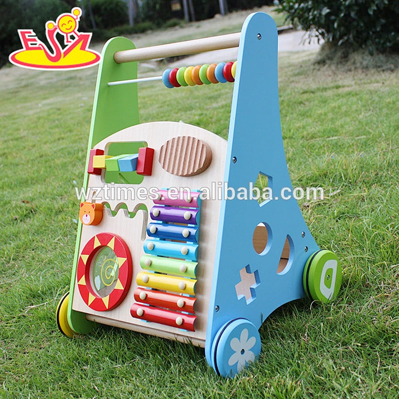 Wholesale wooden baby push walker multi-function wooden baby push walker for sale W08J001