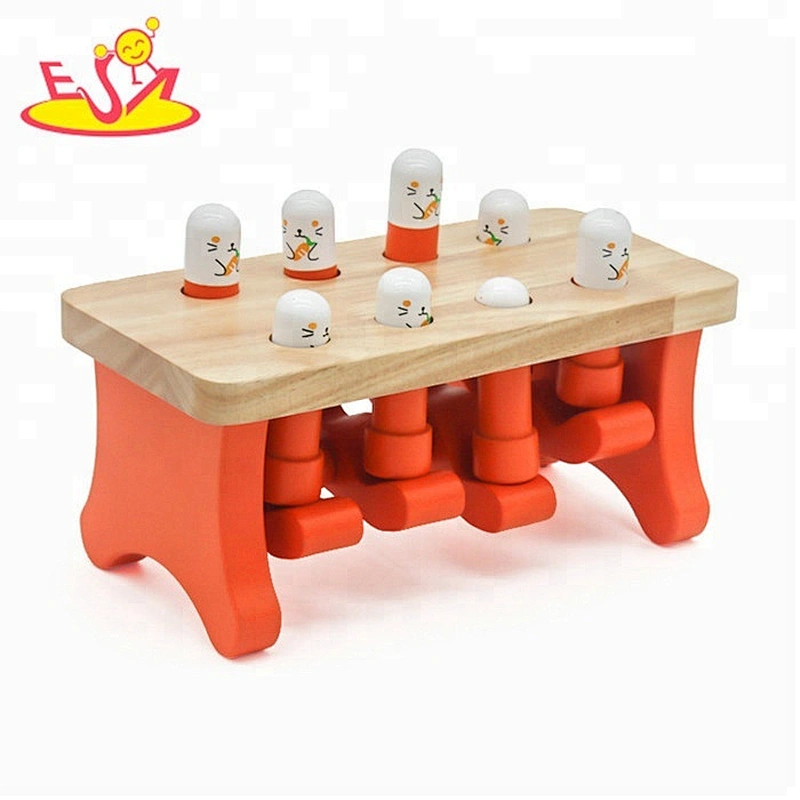 Customize whack a mole toy wooden pounding bench toy for babys W11G042