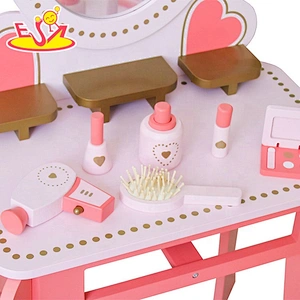 Ready to ship pink wooden small dressing table for girls W08H102