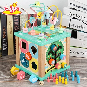 2021 Popular educational activity matching box number recognition wooden bead maze toy for kids W11B277