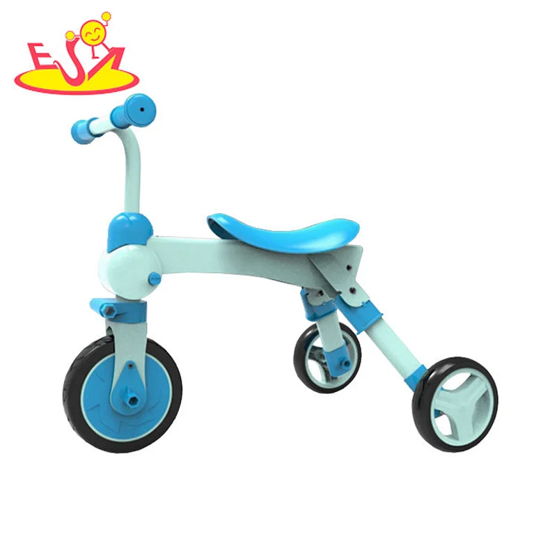 New style blue educational foldable wooden balance tricycle bike for children W16A042