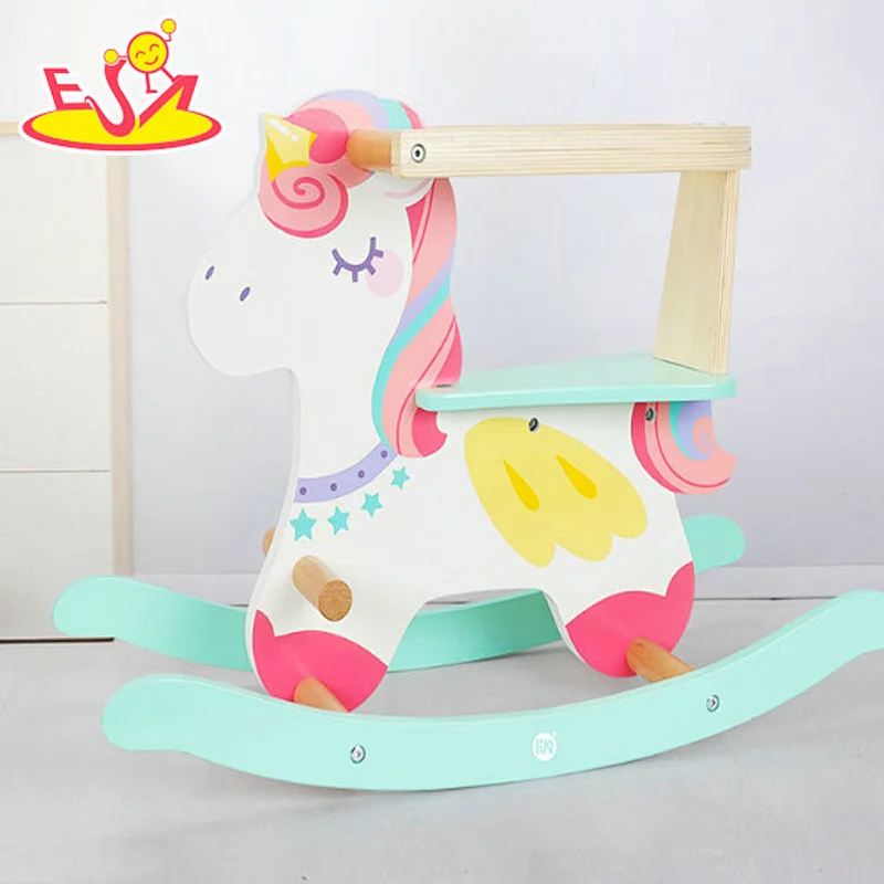 2021 New arrived  wooden kids rocking horse for baby  W16D132